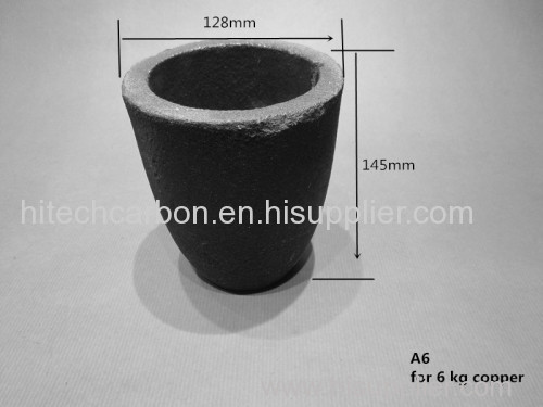 size H145 * OD128 * BD90mm for 6kg copper melting Silicon Carbide Graphite Crucible capacity 2.4kg Pouring Aluminum