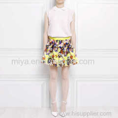 lady fashion floral print skirt