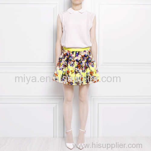 lady fashion floral print skirt