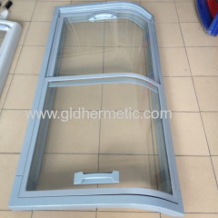 double curved freezer glass doors for commercial refrigerator