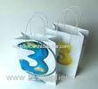 Printed Logo Recycled Paper Shopping Bags , Small Kraft Paper Grocery Bags For Clothes / Garment
