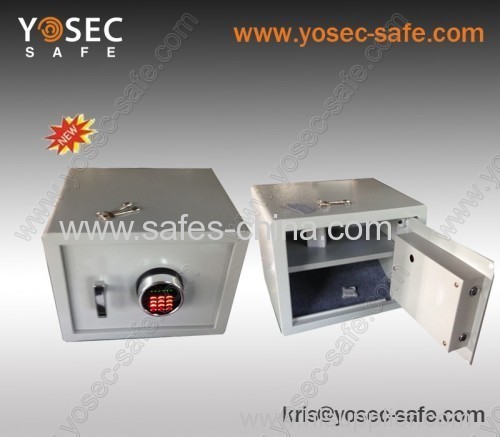 Home and office safes with illuminated time delay safe lock