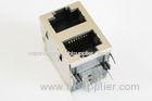 Ethernet Magnetic Stacked RJ45 POE Connectors Female , Metal SDH RJ45 2 x 1 Port