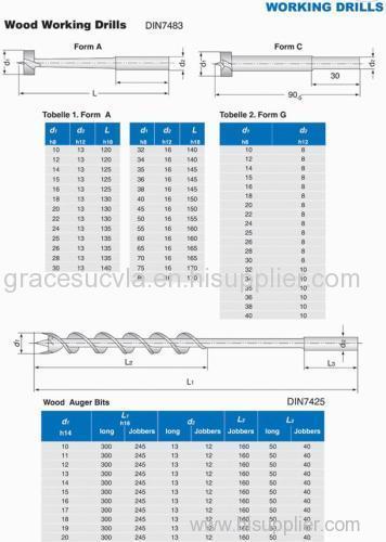 Flat wood working drills