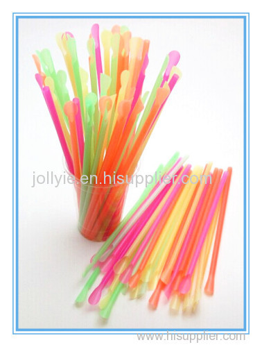 100% food grade colorful drinking straw with spoon