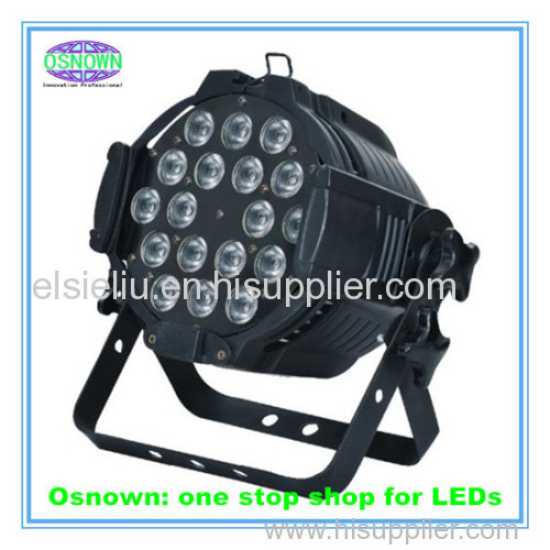 18pcs 4W/10W 4 in 1 RGBW Aluminum Osnown High Brightness DJ Stage Par Light with Black Color