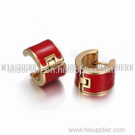 acrylic gold plating hoop earrings for young girls