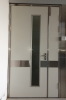 double open manual swing doors with stainless steel frames