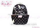 Personalized Black And White Polka Dot Flower Print Backpack for Girls