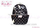 Personalized Black And White Polka Dot Flower Print Backpack for Girls