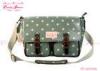 Green and Pink polka dot crossbody bag , cute messenger bags for women