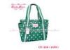 Fashion PVC Green Handbags Womens Tote Bags with White polka dot