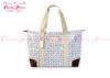 Blue and White Floral Big Womens Tote Bags with Single Shoulder