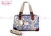 Vintage Blue fashion Womens Tote Bags Floral printed handbags