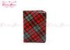 OEM Promotion Red Plaid PVC Ladies Card Wallet in England style