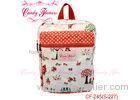 Customized Kids / Girl school backpacks flowery rucksack in White Red
