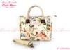White womens Summer flowered handbags / Waterproof Fashion flowery handbags