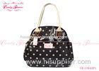 Personalized small black and white polka dot handbag for Winter