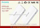 Aluminum shell Li Ion 6000mah Power Bank , Fast charging Battery Charger