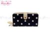 Personalized Blue White girls polka dotpurse women card holder wallet