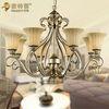 Modern decorative hanging indoor silver metal chandeliers / glass classic chandelier