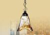 Traditional Wrought Iron Chandelier / Amber Vintage Glass Pendant Chandeliers