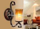 Hotel Corridor Art Deco Wall Lights With Candle Blown Glass Shade , Bathroom Wall Lamp