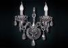 Smoky Gray Modern Crystal Wrought Iron Indoor Wall Lights For Corridor , Candle Wall Lamp