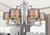 Iron , Fabric and Glass White Modern Chandelier Lighting / Contemporary Chandeliers With Shade