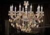 Living Room Antique / Vintage Cognac Modern Glass Chandeliers 10 Light , Modern Pendant