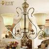 300W European Metal and Glass Retro Traditional Chandelier Lamp 3 Light with Shades