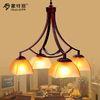 4 Light Pendant Wrought Iron Chandelier , Iron / Glass Retro and Traditional Chandeliers