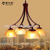 4 Light Pendant Wrought Iron Chandelier , Iron / Glass Retro and Traditional Chandeliers