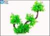 Two Branch Plastic Tree Artificial Aquarium Plants With Small Flowers For Decoration