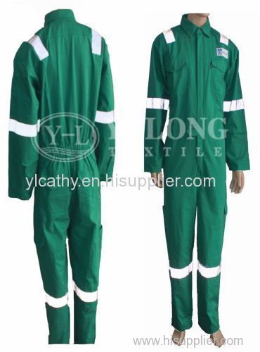 green color flame retardant coverall