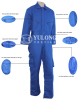 brilliant blue cotton-padded flame retardant coverall