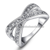 Platinum Plating Crossed Charming Womens Rings