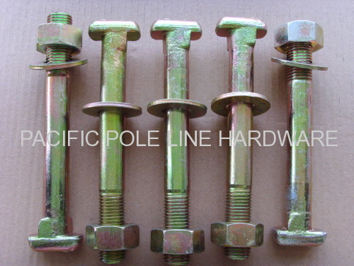 T BOLT FOR RAILWAY yellow zinc plated