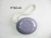 Purple Round Natural Body Bath Soaps With QQ Lettering Cotton String