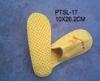 Yellow Pulled Hair Fabric Disposable Hotel Slippers With Dotted Fabric Sole
