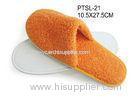 Orange Disposable Hotel Velvet Slippers Women , Closed Toe Slippers