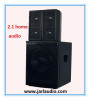 2.1 home audio/2 pcs wooden speakers with 1pc subwoofer