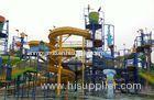 Water Playground Equipment With Fiberglass Spiral Water Slide , Water Amusement Park