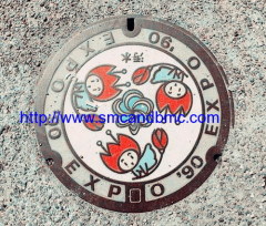 New type decorative flame retardant Fiberglass round manhole cover