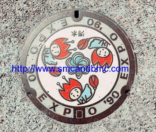 New type decorative flame retardant Fiberglass round manhole cover