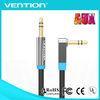 Right Angle Connector 3.5mm Stereo Audio Cable 3 Pole Black Coiled Cables for Cell Phone