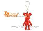 Plastic Personalized Articulated Red POPOBE Bear Key Chain China Flag