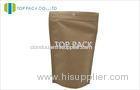 Brown Kraft Paper Stand Up Pouch Aluminum Foil Film Clear Bottom