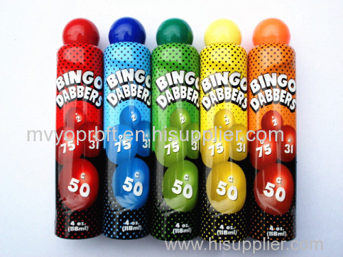 Colorful bingo in daubers
