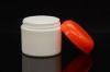 Round 50ml plastic bottle Small Cosmetic Jars with orange cap For Lotions